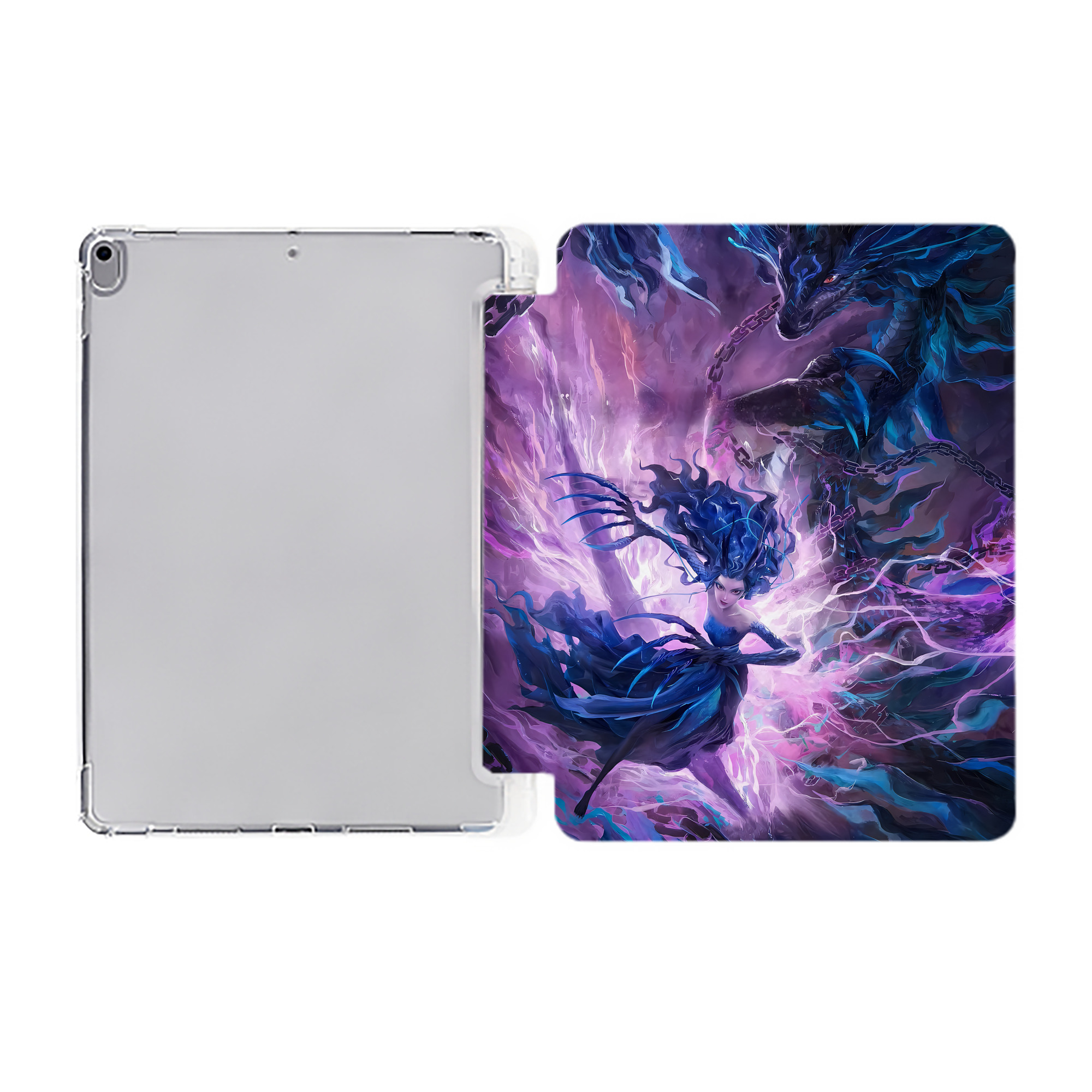 （画像用） Ne Zha 2 ナタ 魔童の大暴れ IPad ケース ペン収納付き 三つ折りスタンド PUレザー×シリコン 対応機種9.5/10.5/10.9インチ